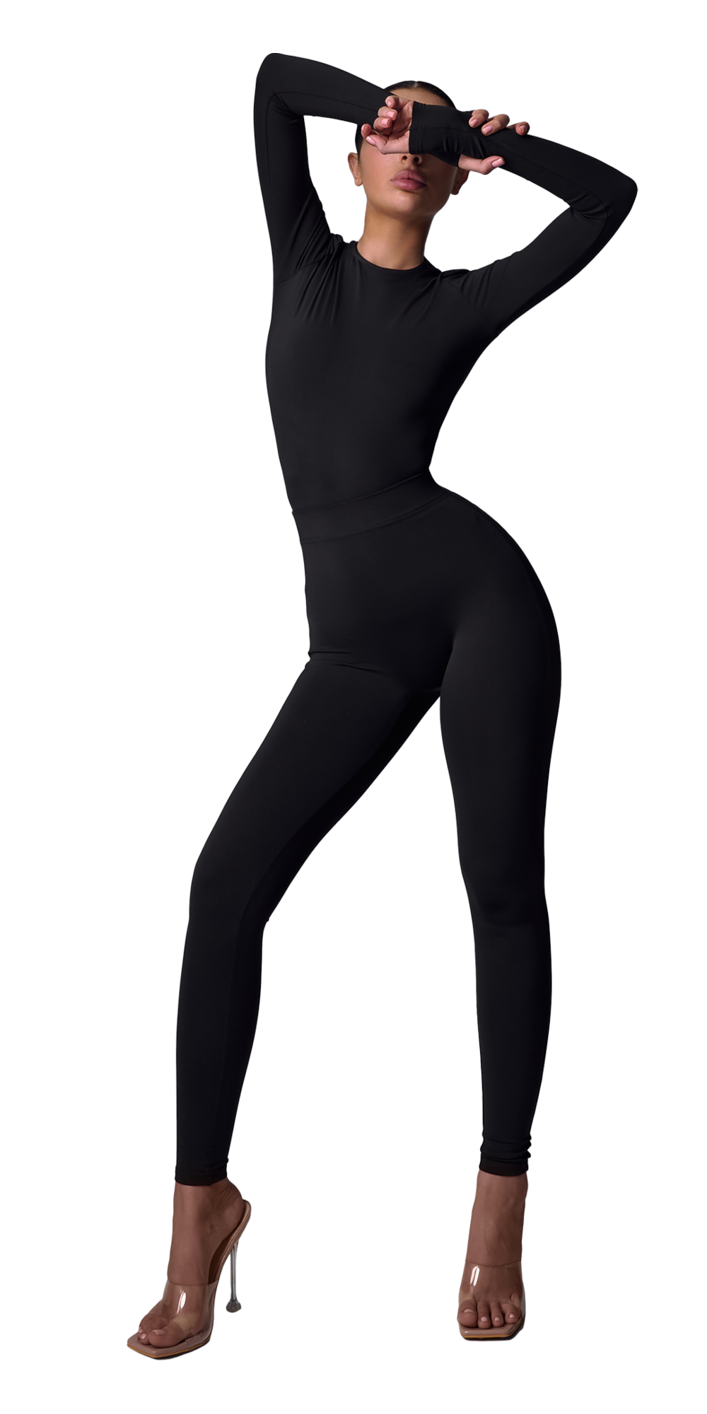 Matte Black Long Sleeve — утягуючий жіночий лонгслів з подовженими рукавами, з матового м’якого матеріалу віскоза+лайкра, комфортний, зберігає форму та ефект.